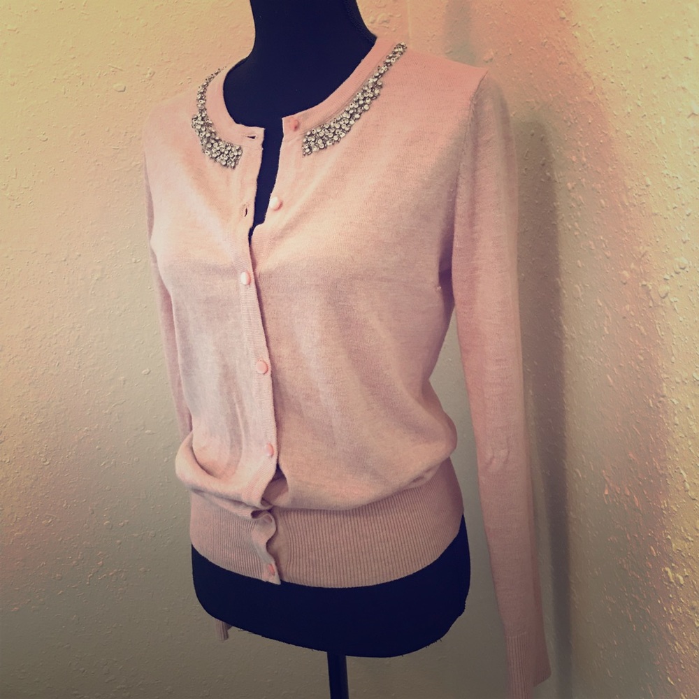 🌸A New Day🌸 Embellished Pink Cardigan